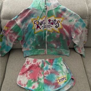 Rugrats Tie-Dye Hoodie and Shorts Set